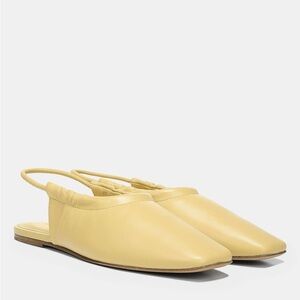 Vince Cadaya Slipper, Yellow Leather Square Toe Sling Back Shoe- size 9.5